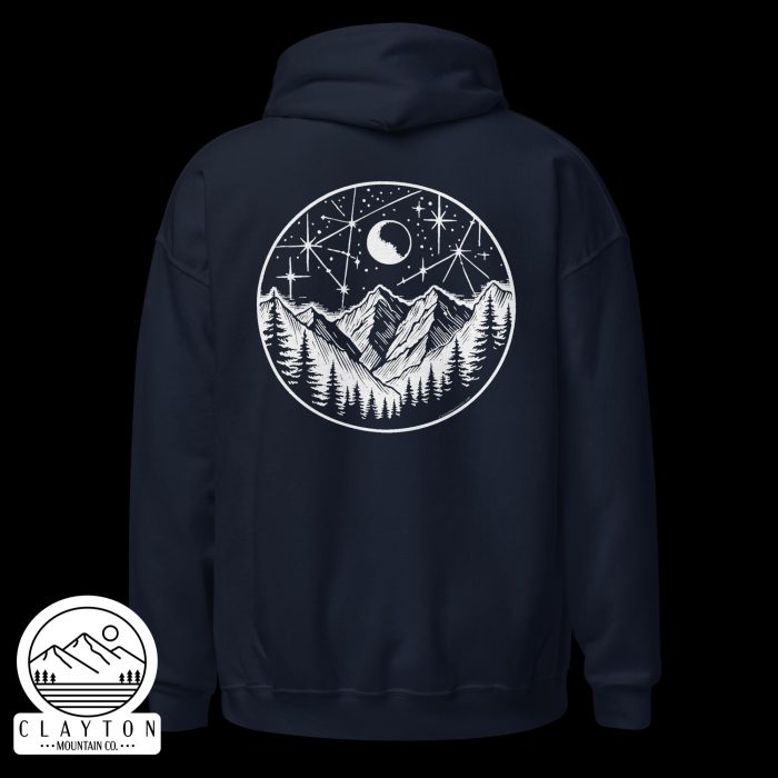 Stars At Night Hoodie – Cozy Up Under the Night Sky - Clayton, GA -Unisex-Heavy-Blend-Hoodie-Navy