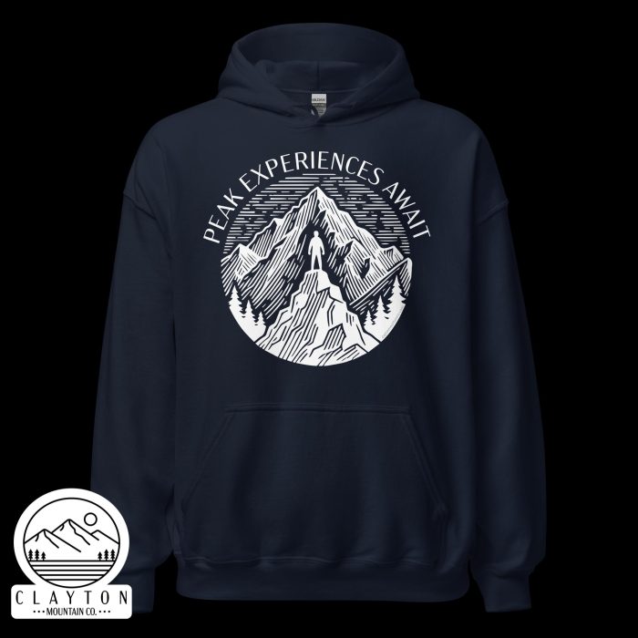 Adventure in Comfort: Peak Experiences Await Hoodie - Clayton, GA -Unisex-Heavy-Blend-Hoodie-Navy