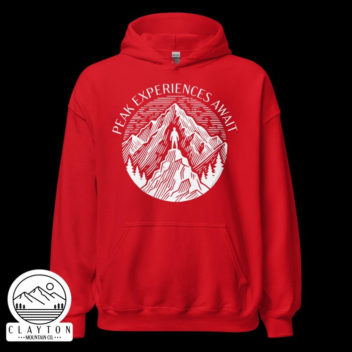 Adventure in Comfort: Peak Experiences Await Hoodie - Clayton, GA -Unisex-Heavy-Blend-Hoodie-Red