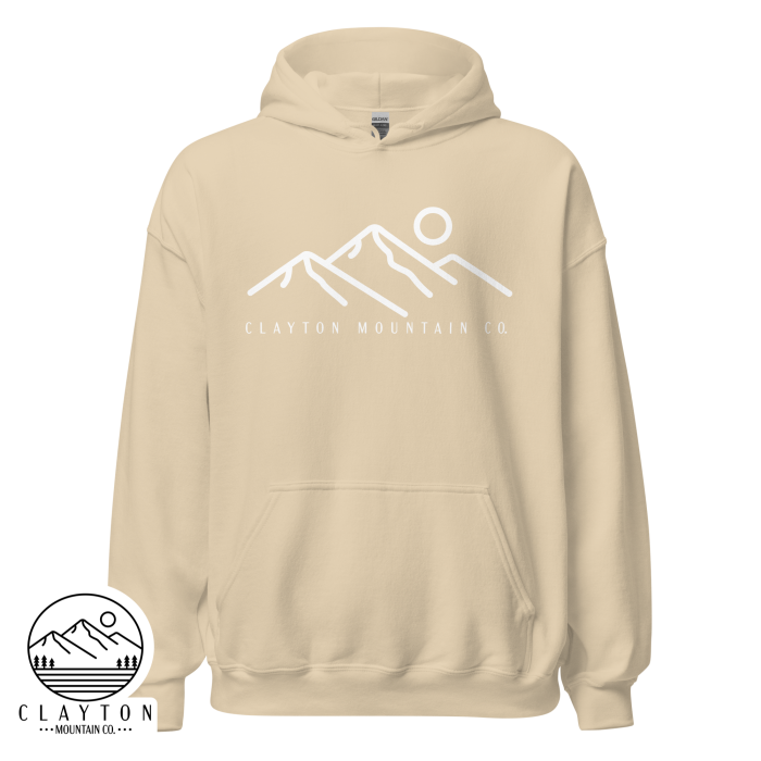 Clayton Mountain Co. Hoodie – Simple, Modern, and Cozy - Clayton, GA -Unisex-Heavy-Blend-Hoodie-Sand