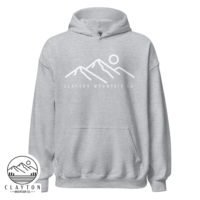 Clayton Mountain Co. Hoodie – Simple, Modern, and Cozy - Clayton, GA -Unisex-Heavy-Blend-Hoodie-Sport-Grey