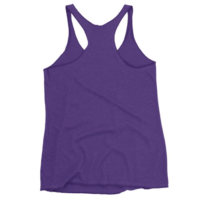 Mountain Zen Women's Racerback Tank – Lightweight, Soft, and Stylish - Clayton, GA -Womens-Racerback-Tank-Top-Purple-Rush-Back