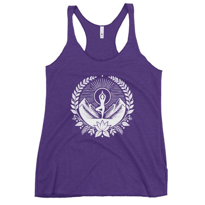 Mountain Zen Women's Racerback Tank – Lightweight, Soft, and Stylish - Clayton, GA -Womens-Racerback-Tank-Top-Purple-Rush-Front