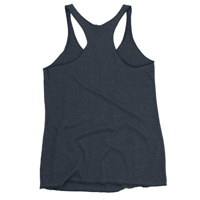 Mountain Zen Women's Racerback Tank – Lightweight, Soft, and Stylish - Clayton, GA -Womens-Racerback-Tank-Top-Vintage-Navy-Back