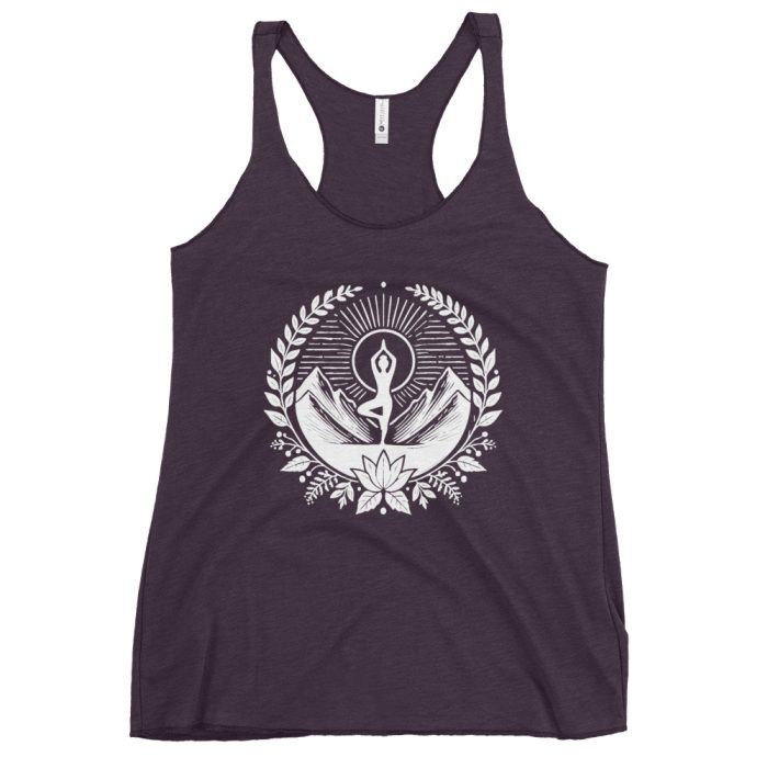 Mountain Zen Women's Racerback Tank – Lightweight, Soft, and Stylish - Clayton, GA -Womens-Racerback-Tank-Top-Vintage-Purple-Front