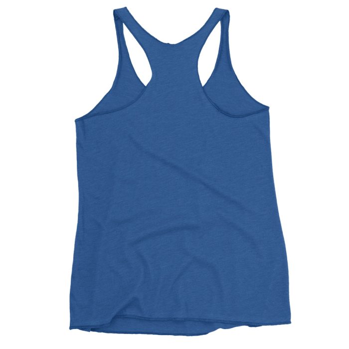 Mountain Zen Women's Racerback Tank – Lightweight, Soft, and Stylish - Clayton, GA -Womens-Racerback-Tank-Top-Vintage-Royal-Back